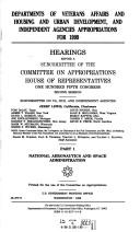 Cover of: Departments of Veterans Affairs and Housing and Urban Development, and independent agencies appropriations for 1999: hearings before a subcommittee of the Committee on Appropriations, House of Representatives, One Hundred Fifth Congress, second session