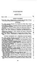 Cover of: Alternative proposals to restructure the Immigration and Naturalization Service: hearing before the Subcommittee on Immigration and Claims of the Committee on the Judiciary, House of Representatives, One Hundred Fifth Congress, second session, May 21, 1998.