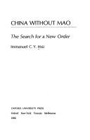 Cover of: China without Mao: the search for a new order
