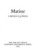 Cover of: Matisse by Lawrence Gowing