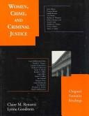 Cover of: Women, Crime, and Criminal Justice: Original Feminist Readings