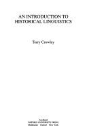 Cover of: An introduction to historical linguistics by Terry Crowley