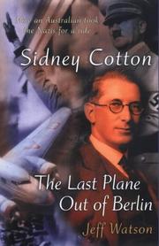 Cover of: Sidney Cotton by Jeffrey Watson