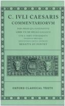 Cover of: Commentarii: Volume I:  Bello Gallico cum A. Hirti Supplemento (Oxford Classical Texts Series)