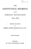 Cover of: constitution documents of the Puritan revolution, 1625-1660