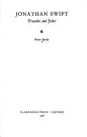 Jonathan Swift, preacher and jester by Steele, Peter
