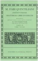 Cover of: Institutionis oratoriae libri duodecim by Quintilian