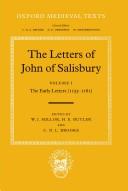 Cover of: The Letters of John Salisbury: Volume I: The Early Letters (1153-1161) (Oxford Medieval Texts)