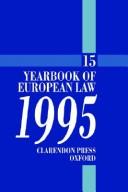 Cover of: Yearbook of European Law: Volume 15 | 