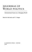 Cover of: Dilemmas of world politics: international issues in a changing world