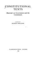 Cover of: Constitutional texts: materials on government and the Constitution