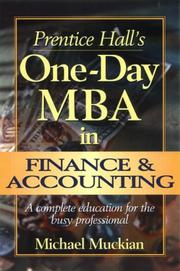 Cover of: Prentice Hall's One-Day MBA in Finance and Accounting by Michael Muckian