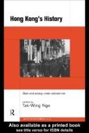 Cover of: Hong Kong's History: State and Society under Colonial Rule