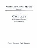 Cover of: Calculus: A Complete Course, Vol. 2