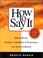 Cover of: How to Say it