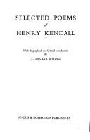 Cover of: Selected Poems of Henry Kendall by Henry Kendall, Henry Kendall