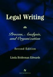 Cover of: Legal writing by Linda Holdeman Edwards