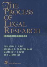 Cover of: The process of legal research