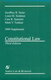 Cover of: Constitutional Law: 2000 Supplement