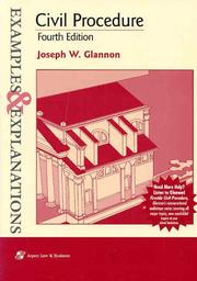 Cover of: Civil procedure by Joseph W. Glannon