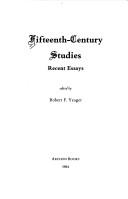 Cover of: Fifteenth Century Studies: Recent Essays