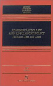 Cover of: Administrative Law and Regulatory Policy by Stephen G. Breyer