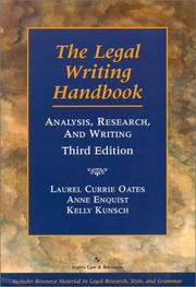 Cover of: The Legal Writing Handbook: Analysis, Research, and Writing (Legal Research and Writing)