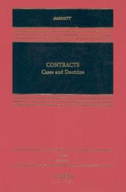 Cover of: Contracts: cases and doctrine