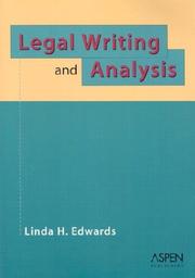 Cover of: Legal writing and analysis