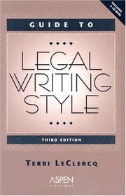 Guide to legal writing style by Terri LeClercq