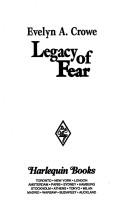 Cover of: Legacy of Fear: Showcase (Harlequin Superromance No. 646)