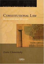 Cover of: Constitutional Law by Erwin Chemerinsky