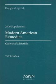 Cover of: Modern American Remedies 2006: Cases and Materials