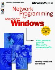 Cover of: Network Programming for Microsoft Windows (Microsoft Professional Series) by Anthony Jones, Jim Ohlund