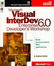 Cover of: Microsoft Visual InterDev 6.0 enterprise developer's workshop
