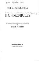 Cover of: II Chronicles by Jacob Myers