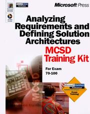 Cover of: Analyzing Requirements and Defining Solutions Architecture by 