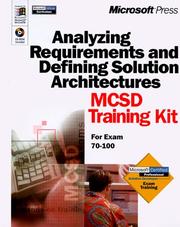 Cover of: Analyzing Requirements and Defining Solutions Architecture by Scott F. Wilson