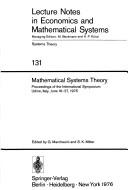 Cover of: Mathematical systems theory by Conference on Mathematical System Theory Udine, Italy 1975.