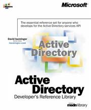 Cover of: Active Directory Developer's Reference Library by David Iseminger