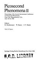 Picosecond Phenomena II by International Conference on Picosecond Phenomena (2nd 1980 Falmouth, Mass.)