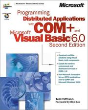 Cover of: Programming distributed applications with COM+ and Microsoft Visual Basic 6.0