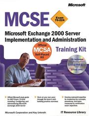 Cover of: MCSE Training Kit, Microsoft Exchange 2000 Server  by Microsoft Corporation, Kay Unkroth