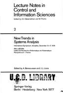 Cover of: New trends in systems analysis: international symposium, Versailles, December 13-17, 1976