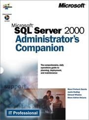 Cover of: Microsoft SQL Server 2000 Administrator's Companion (With CD-ROM) by Marcilina Garcia, Jamie Reding, Edward Whalen, Steve Adrien DeLuca