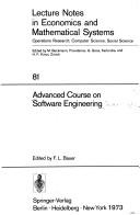 Cover of: Software Engineering: An Advanced Course (Lecture notes in economics and mathematical systems)