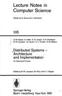 Cover of: Distributed systems--architecture and implementation: an advanced course