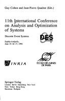 Cover of: 11th International Conference on Analysis and Optimization of Systems by International Conference on Analysis and Optimization of Systems (11th 1994 Sophia-Antipolis, France)