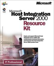 Cover of: Microsoft(r) Host Integration Server 2000 Resource Kit by Microsoft Corporation