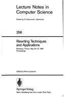 Cover of: Rewriting techniques and applications by edited by Pierre Lescanne.